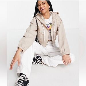Topshop Light Beige Utility Jacket M Sz8-10